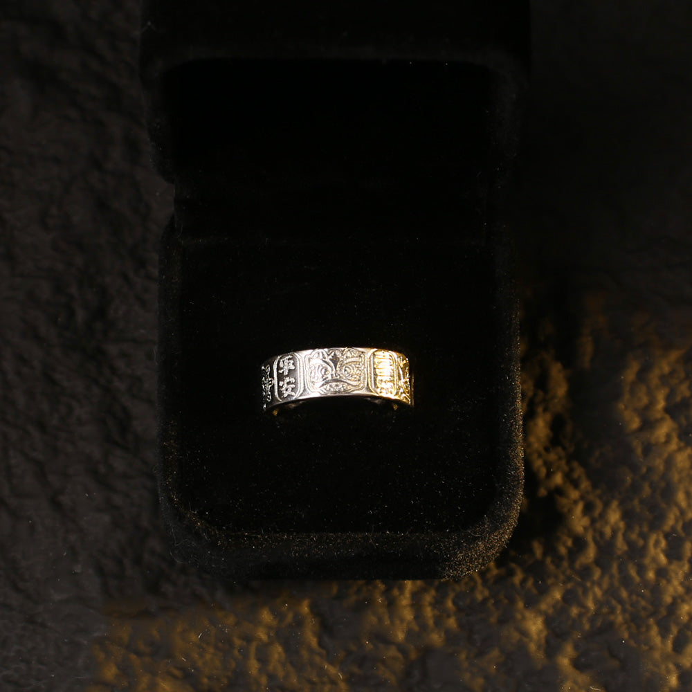 Silver Lion Ring - Peace, Joy, Good Fortune,Attract Positivity - Confucian Buddha Tao