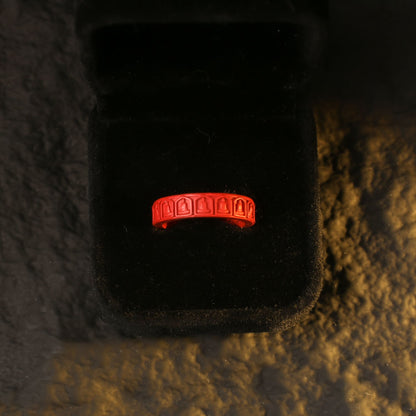 Red Cinnabar Buddha Ring — Buddha Sutra, Peaceful Mind, Health Ring - Confucian Buddha Tao