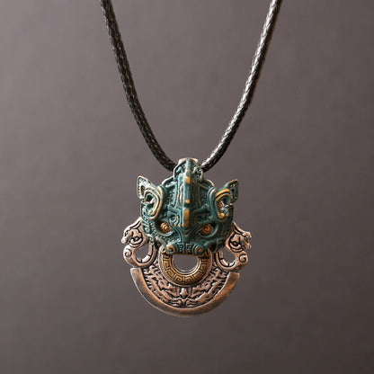 Bronze Taotie Pendant — Attract Positivity, Embrace Strength and Prosperity - Confucian Buddha Tao