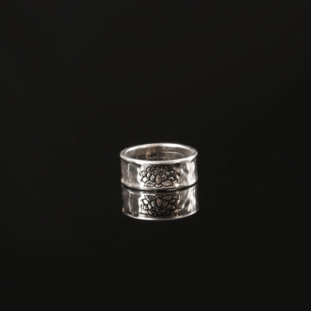 Silver Lotus Wealth Ring — Prosperity and Fortune, Attract Wealth - Confucian Buddha Tao