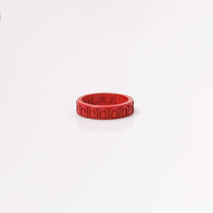 Red Cinnabar Buddha Ring — Buddha Sutra, Peaceful Mind, Health Ring - Confucian Buddha Tao